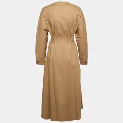 Max Mara Beige Gabardine Belted Midi Dress M