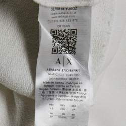 Pre Owned Max Mara White Printed Cotton Knit Crew Neck Crop Top XS