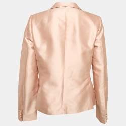 Max Mara Pink Cotton Blend Single Breasted Blazer XL