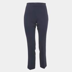 Max Mara Navy Blue Crepe Trousers M
