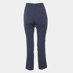 Max Mara Navy Blue Crepe Trousers M