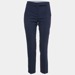 Pre Owned Max Mara Navy Blue Wool Tailored Pants S