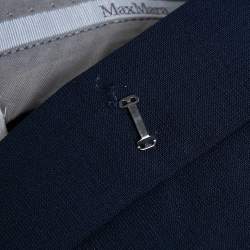 Pre Owned Max Mara Navy Blue Wool Tailored Pants S