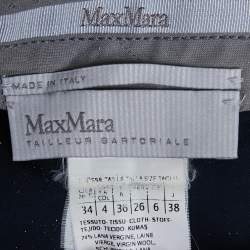 Pre Owned Max Mara Navy Blue Wool Tailored Pants S