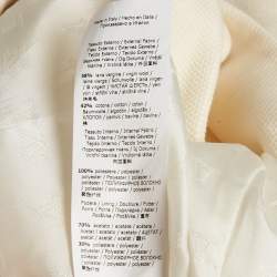 Max Mara Cream Textured Wool and Cotton Double Breasted Blazer L