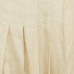 Max Mara Light Beige Linen Pleated Maxi Skirt M