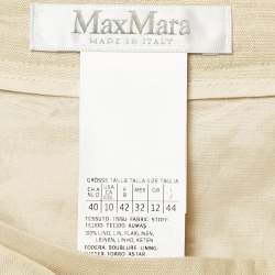 Max Mara Light Beige Linen Pleated Maxi Skirt M