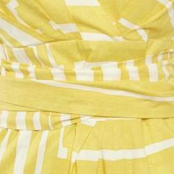 Max Mara Yellow Printed Cotton Short Dress M