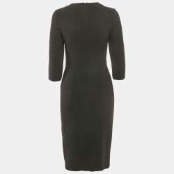 Max Mara Black Wool Ruffled Midi Dress XS