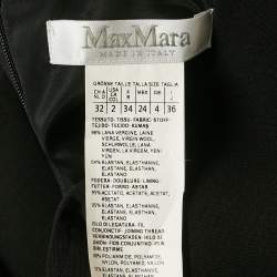 Max Mara Black Wool Ruffled Midi Dress XS