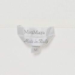 Pre Owned Max Mara White Knit Waist Tie Detail Oversized Sweater M