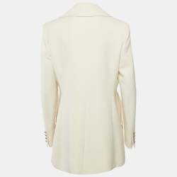Max Mara Cream Wool Double Breasted Short Coat L