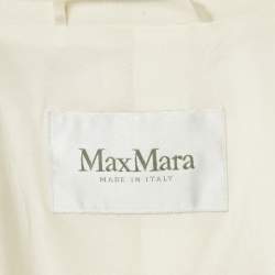 Max Mara Cream Wool Double Breasted Short Coat L