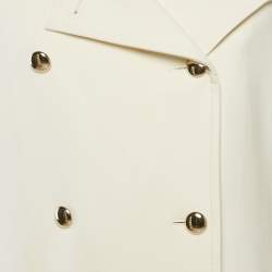 Max Mara Cream Wool Double Breasted Short Coat L