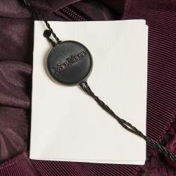 Max Mara Burgundy Floral Embossed Organza Silk Maxi Skirt M