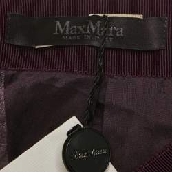 Max Mara Burgundy Floral Embossed Organza Silk Maxi Skirt M