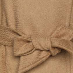 Pre Owned Max Mara Brown Camel Wool Button Front Belted Coat M
