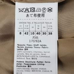 Pre Owned Max Mara Brown Camel Wool Button Front Belted Coat M