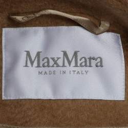Pre Owned Max Mara Brown Camel Wool Button Front Belted Coat M