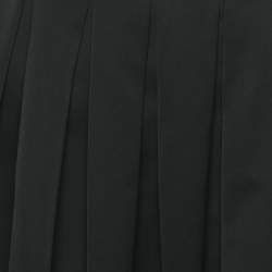 Pre Owned Max Mara Black Cotton Blend Pleated Midi Skirt S
