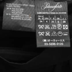 Pre Owned Max Mara Black Cotton Blend Pleated Midi Skirt S