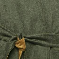 Pre Owned Max Mara Olive Green Cashmere Reversible Short Coat S