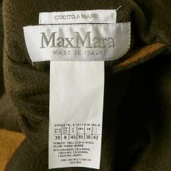 Pre Owned Max Mara Olive Green Cashmere Reversible Short Coat S