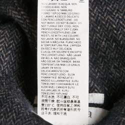 Pre Owned Max Mara Navy Blue & Brown Patterned Intarsia Wool Reversible Belt Coat M