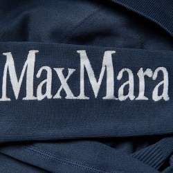 Pre Owned Max Mara Leisure Blue Logo Jersey Leggings S 