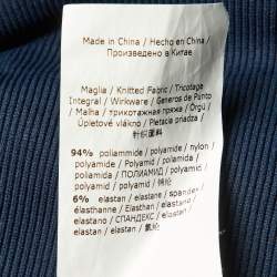 Pre Owned Max Mara Leisure Blue Logo Jersey Leggings S 