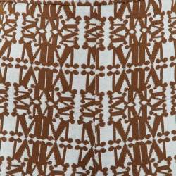Pre Owned Max Mara Brown Logo Pattern Knit Anagni Shorts L