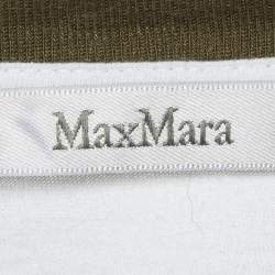 Pre Owned Max Mara White Cotton Logo Embroidered Crew Neck T-Shirt L