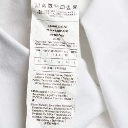 Pre Owned Max Mara White Cotton Logo Embroidered Crew Neck T-Shirt L