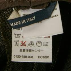 Pre Owned Max Mara Brown Linen Strappy Top And Pant Set M