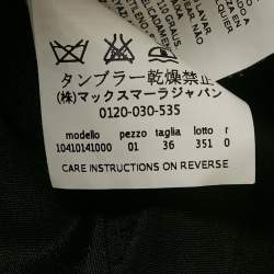 Pre Owned Max Mara Black Crepe Skirt Suit S/XS