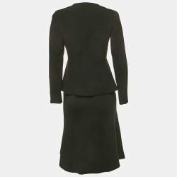 Pre Owned Max Mara Black Crepe Skirt Suit S/XS
