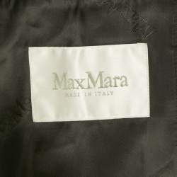 Pre Owned Max Mara Black Camel Hair Open Front Hooded Coat S