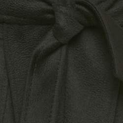 Pre Owned Max Mara Black Camel Hair Open Front Hooded Coat S