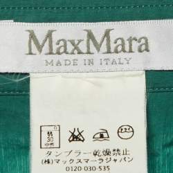 Pre Owned Max Mara Green Cotton Tie Detail Maxi Dress L