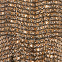 Pre Owned Max Mara Brown Printed Silk Emmy Midi Dress XL