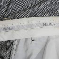Pre Owned Max Mara Black/White Prince of Wales Print Cotton Vest Coat Trouser Set S/XS