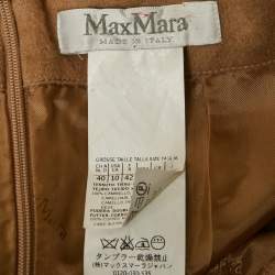 Pre Owned Max Mara Light Brown Camel Hair Short Dress L