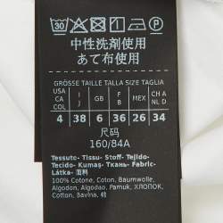 Pre Owned Max Mara White Cotton Ruched Asymmetric Top S