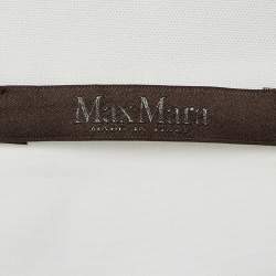 Pre Owned Max Mara White Cotton Ruched Asymmetric Top S