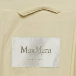 Pre Owned Max Mara Beige Linen Double Breasted Trench Coat S