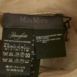 Pre Owned Max Mara Beige Floral Applique Organza Silk Sheer Shirt XS