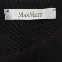 Pre Owned Max Mara Black /White Striped Cotton Knit Midi Dress M
