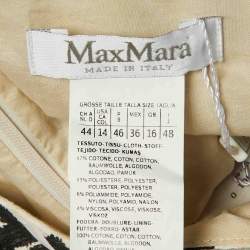 Pre Owned Max Mara Beige /Black Animal Print Cotton Blend Midi Dress XL