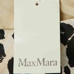 Pre Owned Max Mara Beige /Black Animal Print Cotton Blend Midi Dress XL