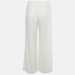 Pre Owned Max Mara White Linen Wide Leg Trousers M